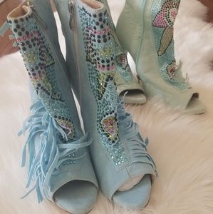 Womens Peep toe booties